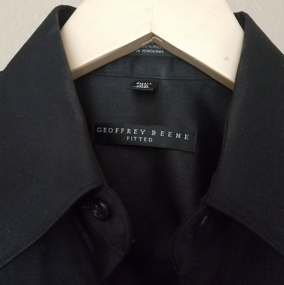 Black long sleeve shirt for men by Geoffrey Beene